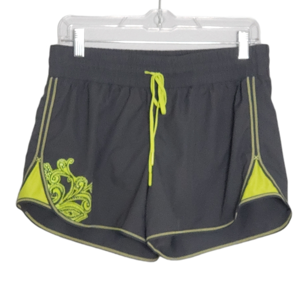 Athleta Gray and Neon Green Athletic Shorts